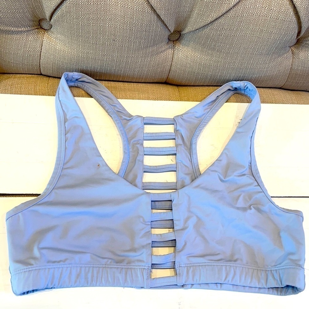 Pink Sz L. Light Blue Sports Bra
